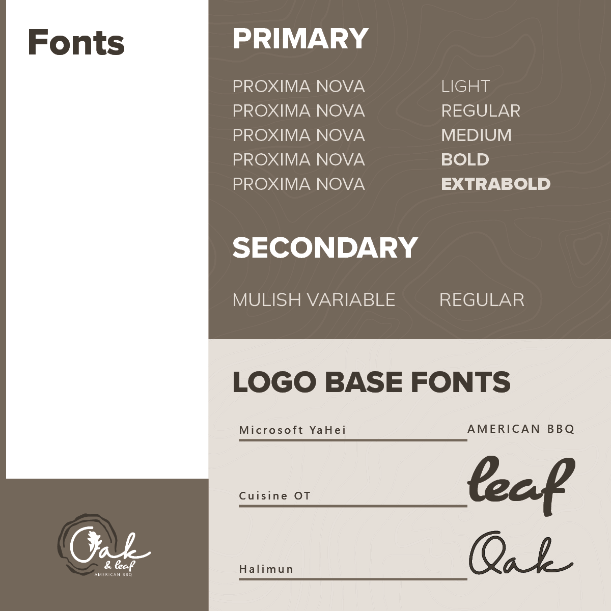 Oak & Leaf BBQ brand guide, collateral