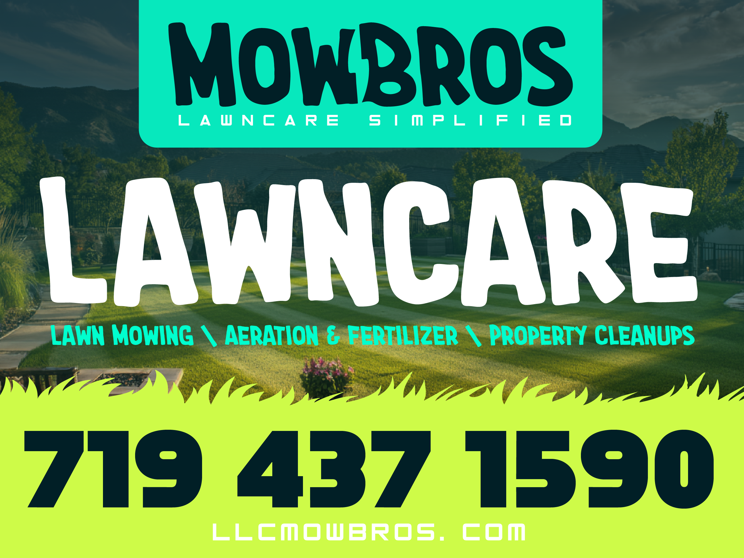MowBros lawn sign designed by Born Movement
