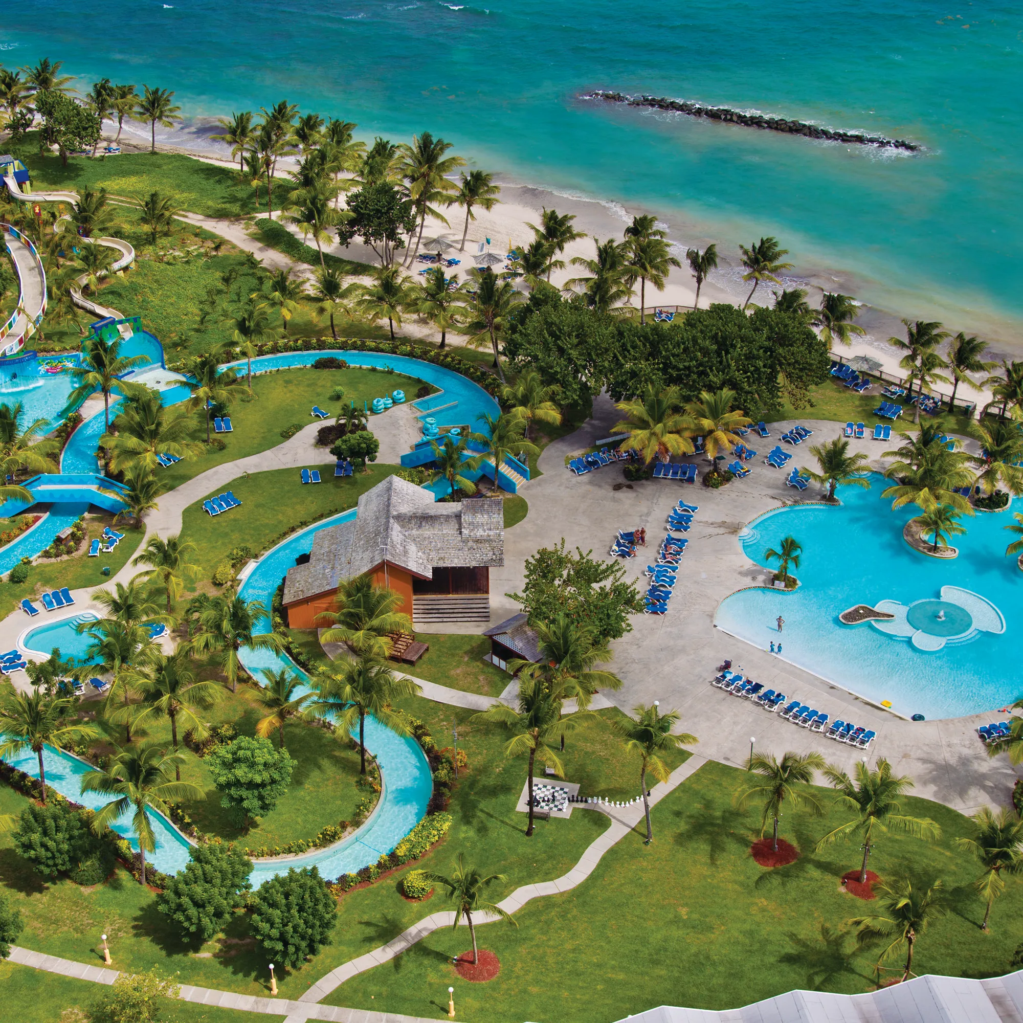 Aerial view of Coconut Bay resort, Saint Lucia