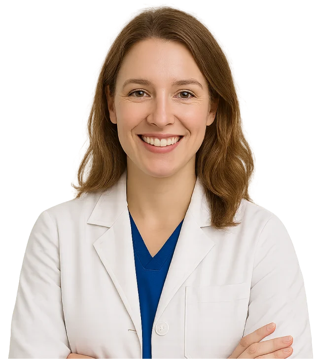 Two image of a doctor