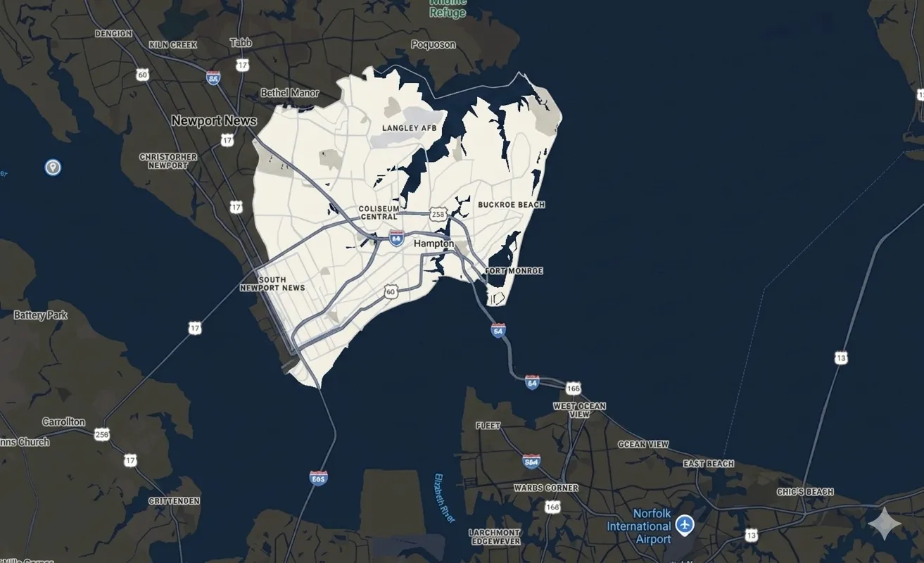 Roofing and remodeling services across Hampton Roads, VA — Cuevas Construction service area