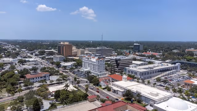 Drone shot of a neighborhood in Florida.