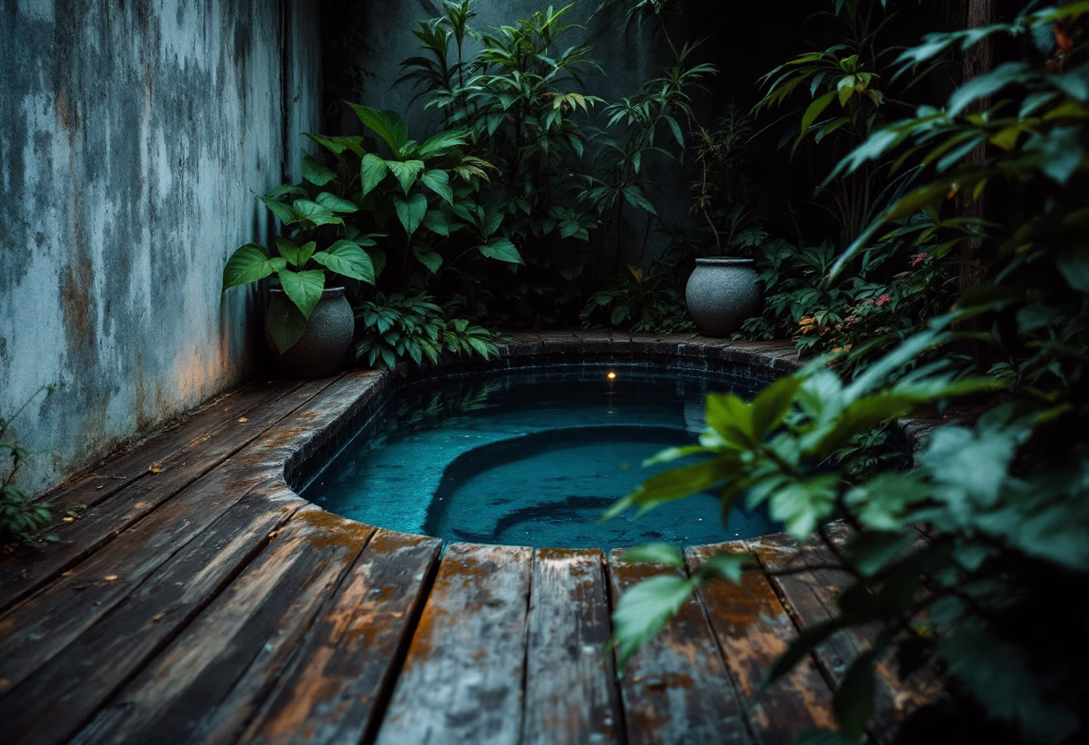 image of a landscaped pool area