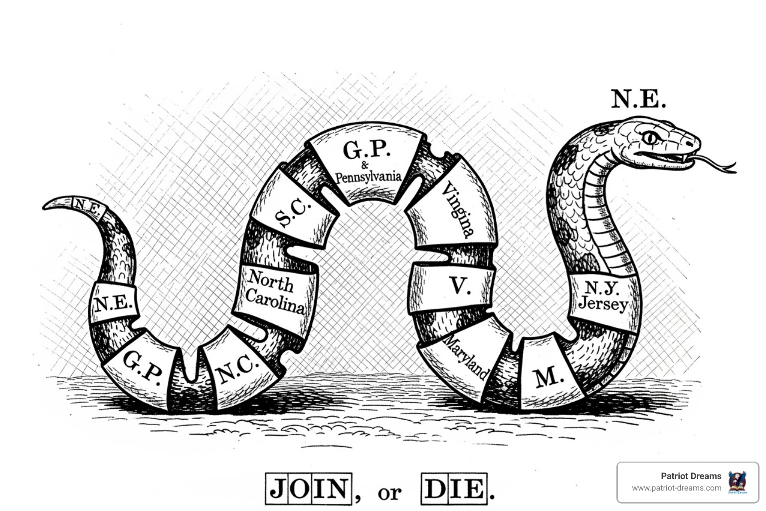 The "Join, or Die" cartoon - Benjamin Franklin's Greatest Inventions That Changed the World
