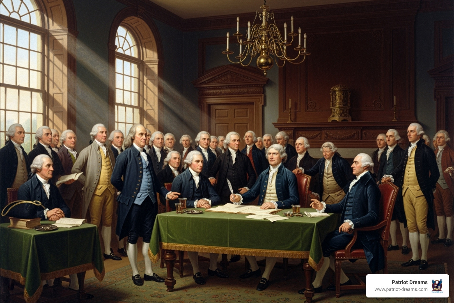 The signing of the Declaration of Independence - Historical American figures