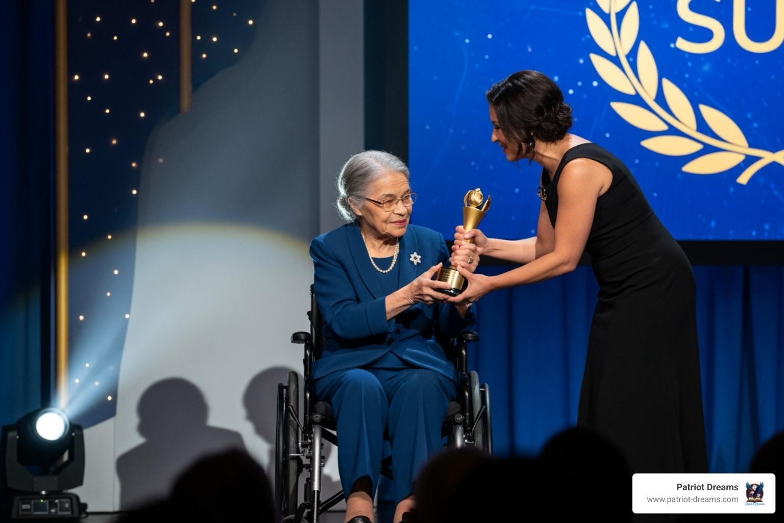 Rosa Parks later in life, perhaps receiving an award - Rosa Parks story