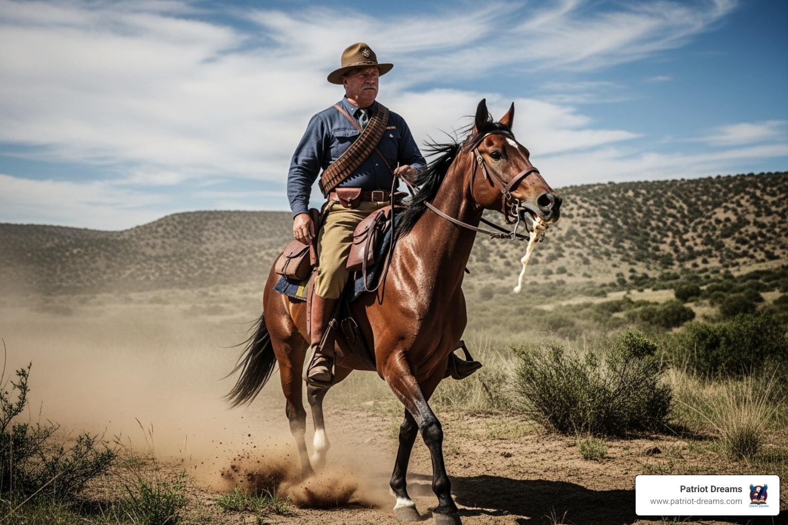 Theodore Roosevelt as a Rough Rider on horseback - Teddy Roosevelt: The Fearless Leader Every Young American Should Know