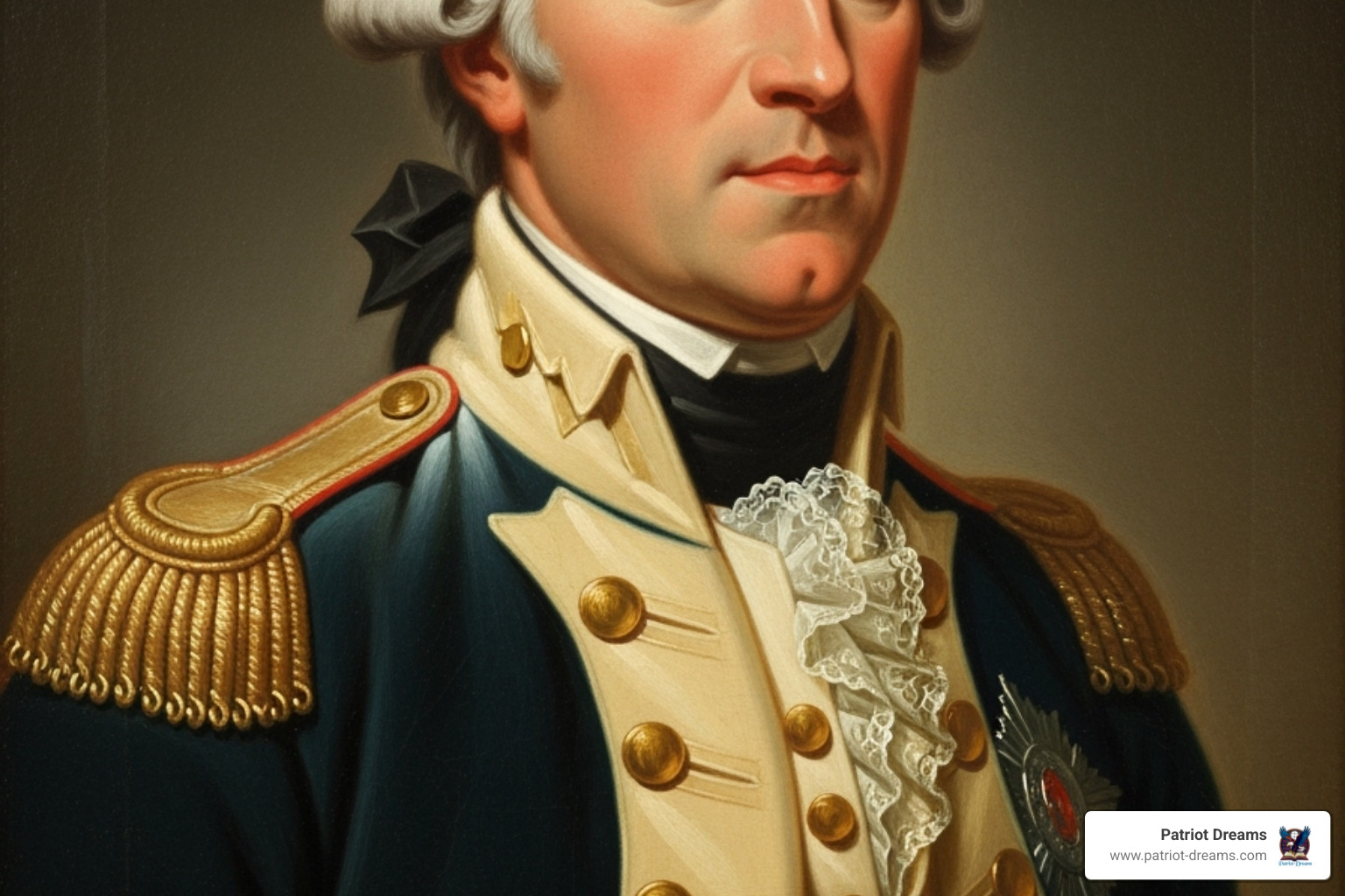 Portrait of Marquis de Lafayette in military uniform - Revolutionary War heroes