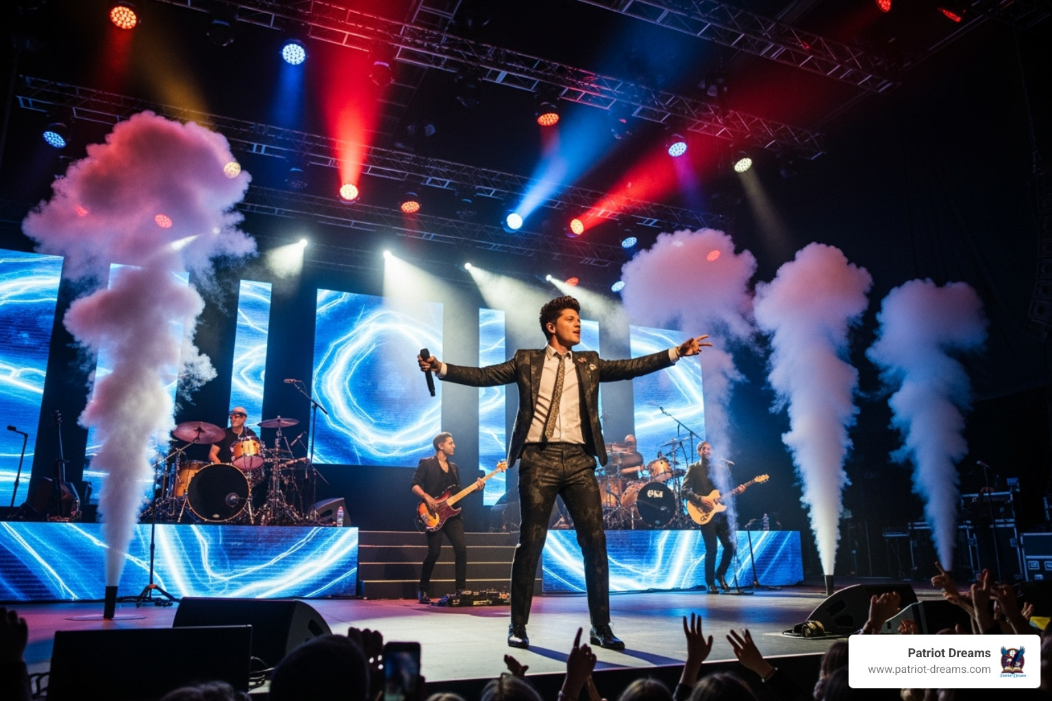 modern artist like Bruno Mars performing with a live band - Echoes of the Past: How 20th-Century America Lives On in Today's Hit Songs modern artist like Bruno Mars performing with a live band - Echoes of the Past: How 20th-Century America Lives On in Today's Hit Songs
