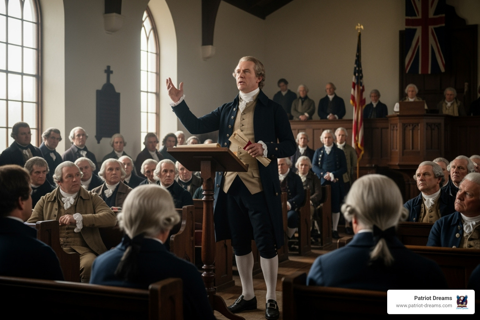 Revolutionary War soldiers, known as Minutemen, in colonial attire, standing ready with muskets, symbolizing preparation for a new chapter - Patrick Henry speech Revolutionary War soldiers, known as Minutemen, in colonial attire, standing ready with muskets, symbolizing preparation for a new chapter - Patrick Henry speech