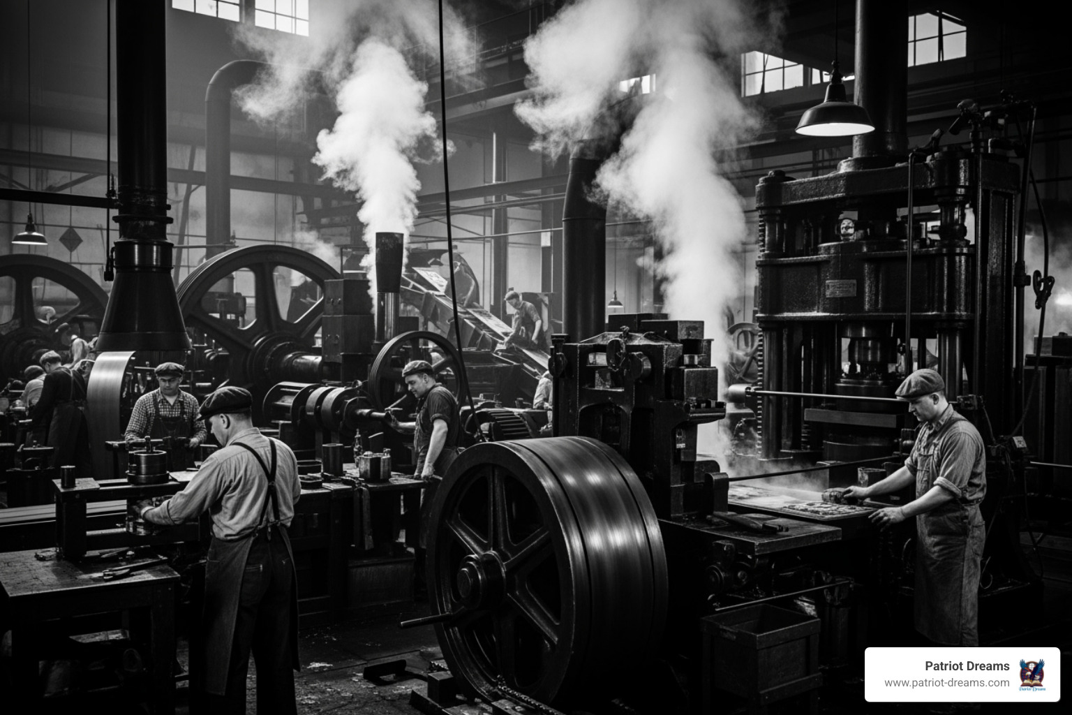 Dramatic scene from a classic film set in a factory - The Industrial Ages in Hollywood: How Movies Portray America's Manufacturing Boom