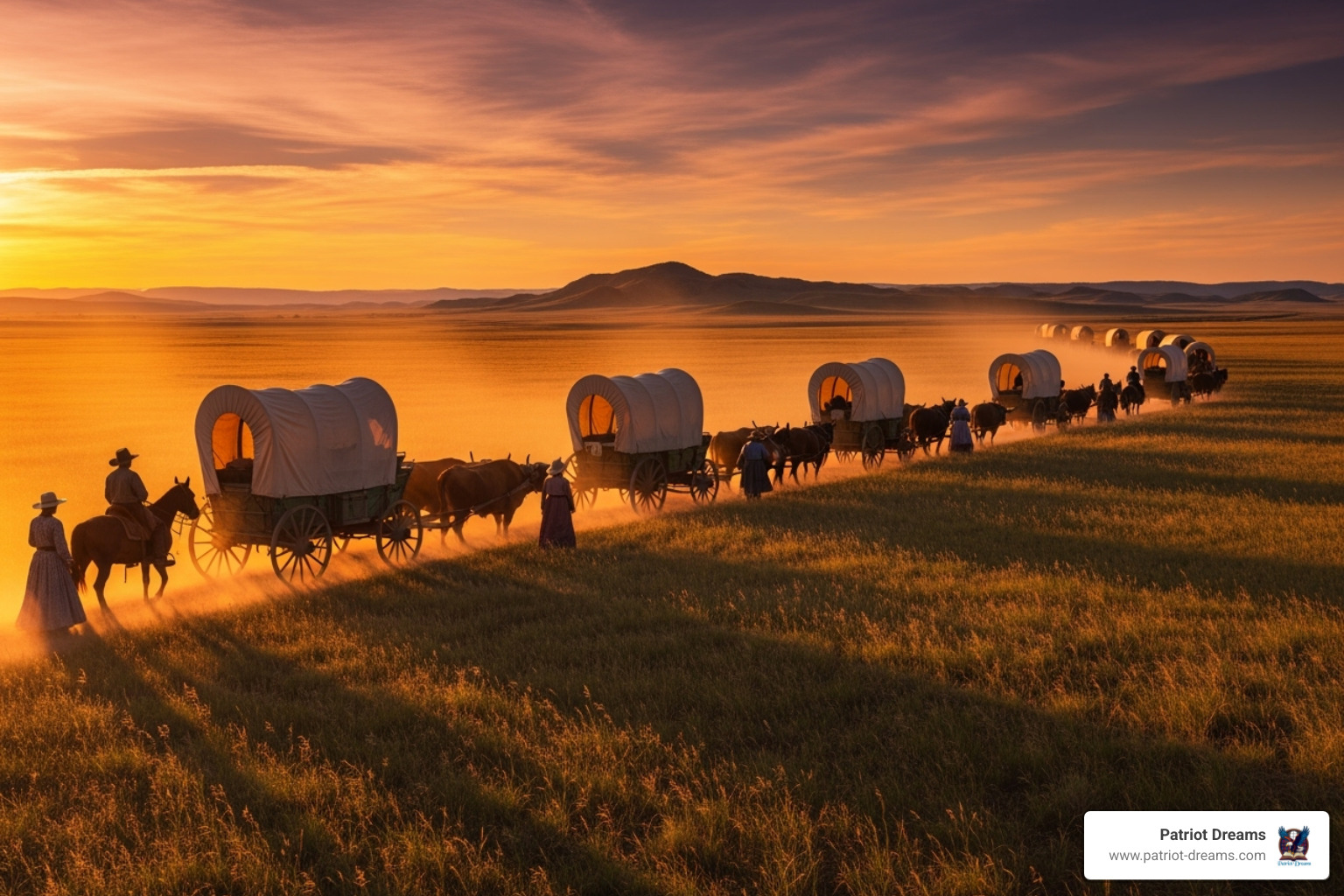 scene inspired by a classic Western, showing a wagon train journey - TV's America: How Series like 'Western' and 'Period Drama' Re-Write Our History