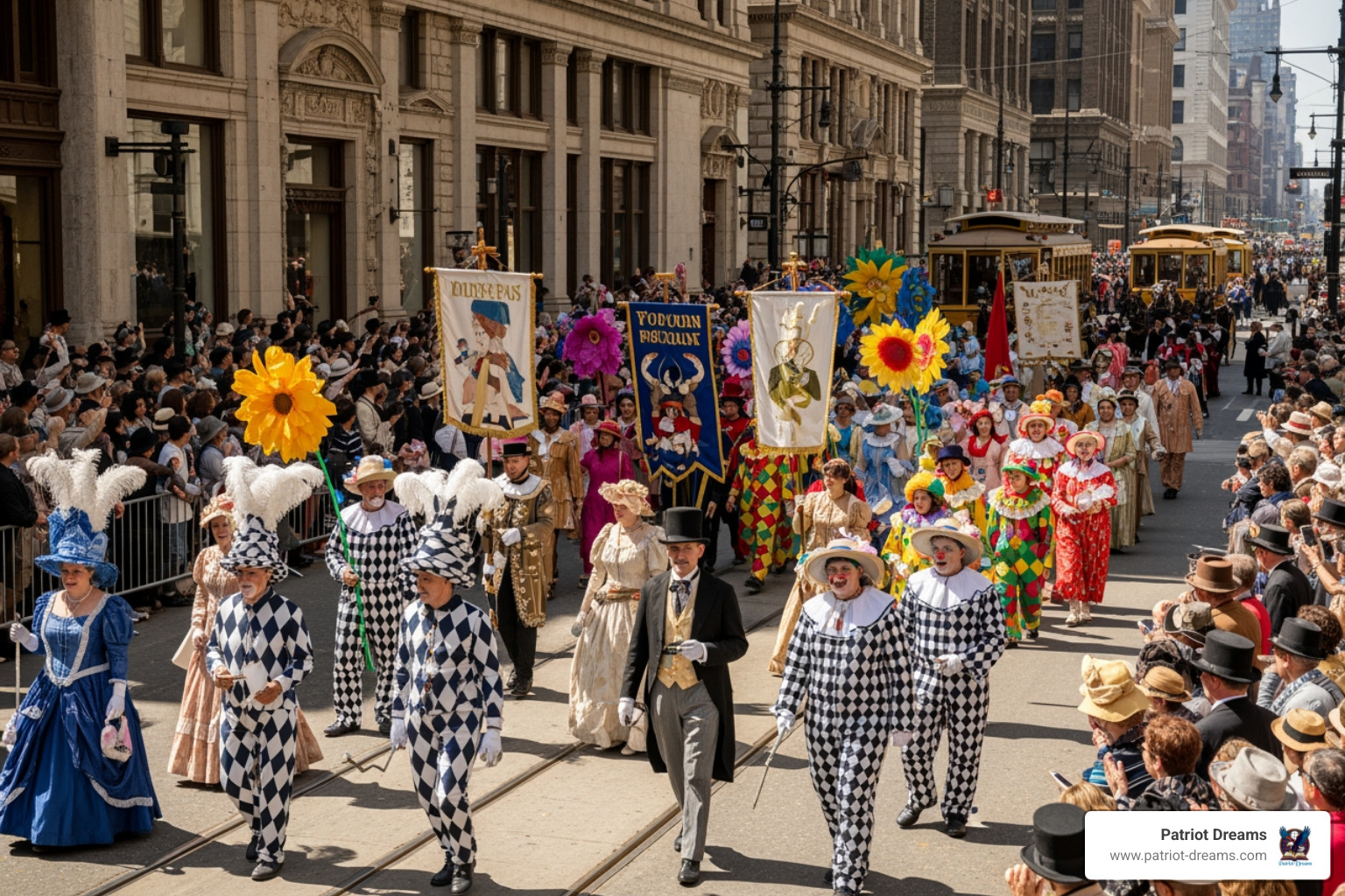 Costumed marchers from a vintage parade - The First Thanksgiving Day Parade: When America Celebrated in Pageantry and Unity
