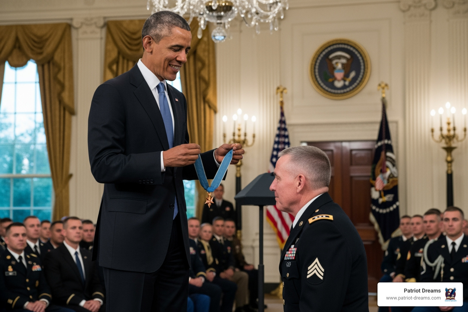 President Obama presenting the Medal of Honor to Ray Kapaun - Who Was Father Kapaun? The Medal of Honor Recipient on the Path to Sainthood