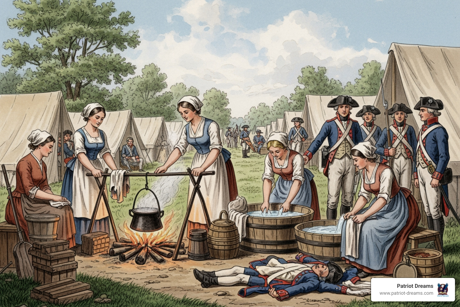 women as camp followers in the Continental Army - Molly Pitcher