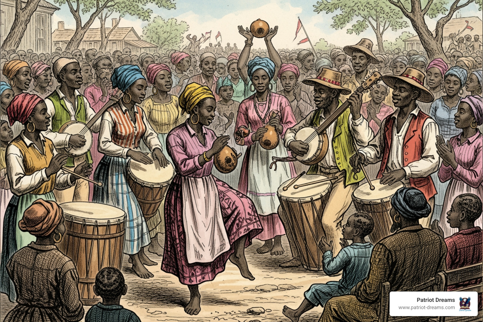 Historical drawing of Congo Square - The First Jazz Record: How New Orleans Taught America to Swing