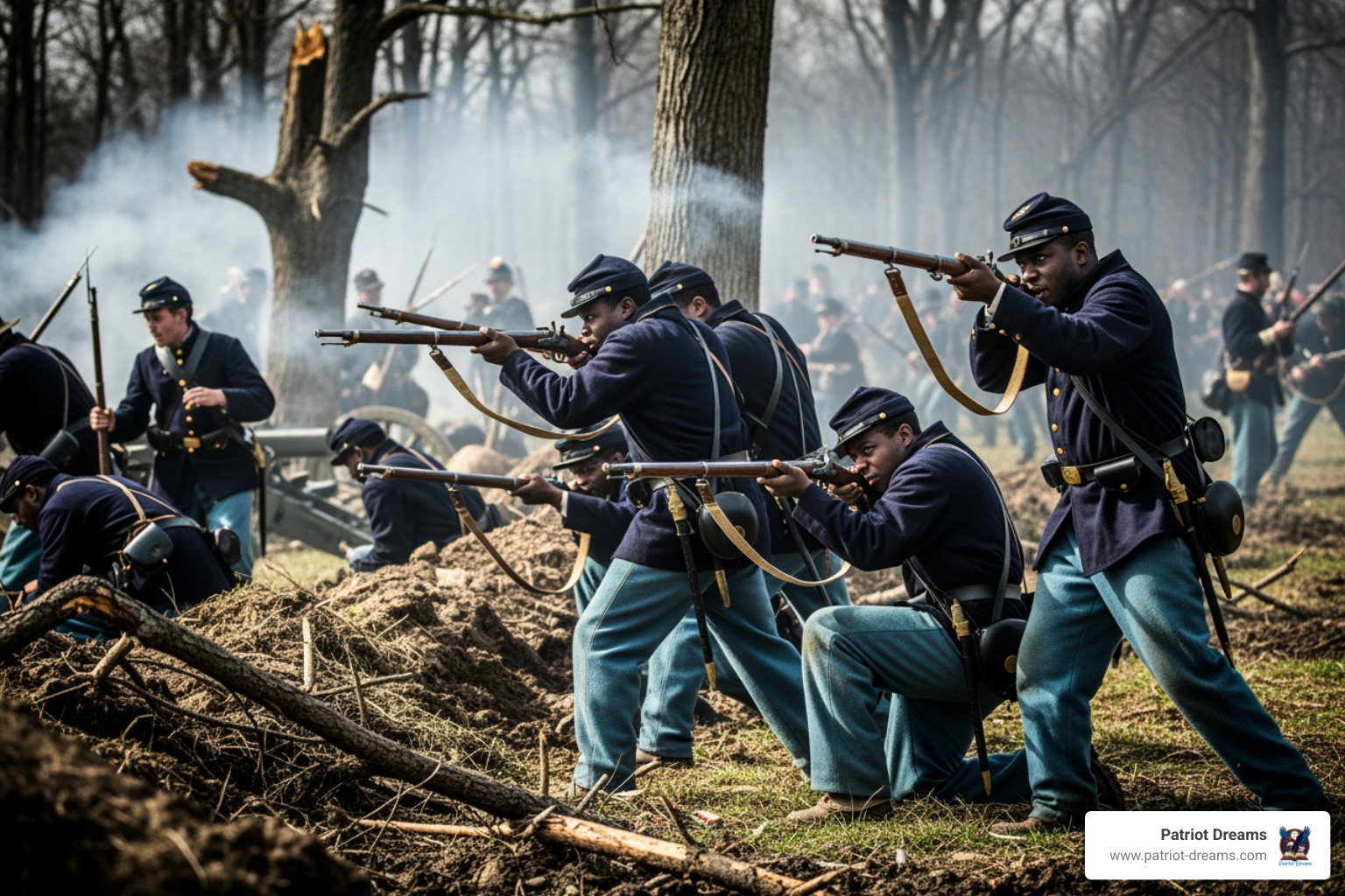 African American soldiers in a Civil War battle - Rising From the Shadows: How Cathay Williams and African American Soldiers Inspired New Hope During the Civil War