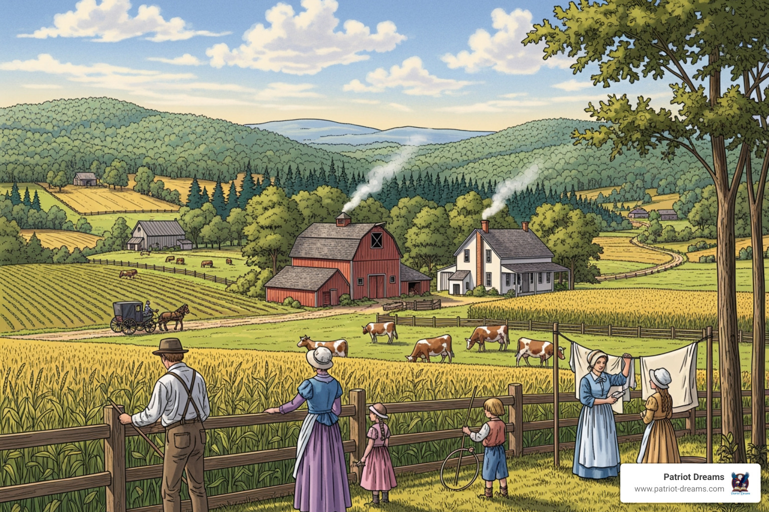 illustration depicting 19th-century life in rural New York - Sojourner Truth speech