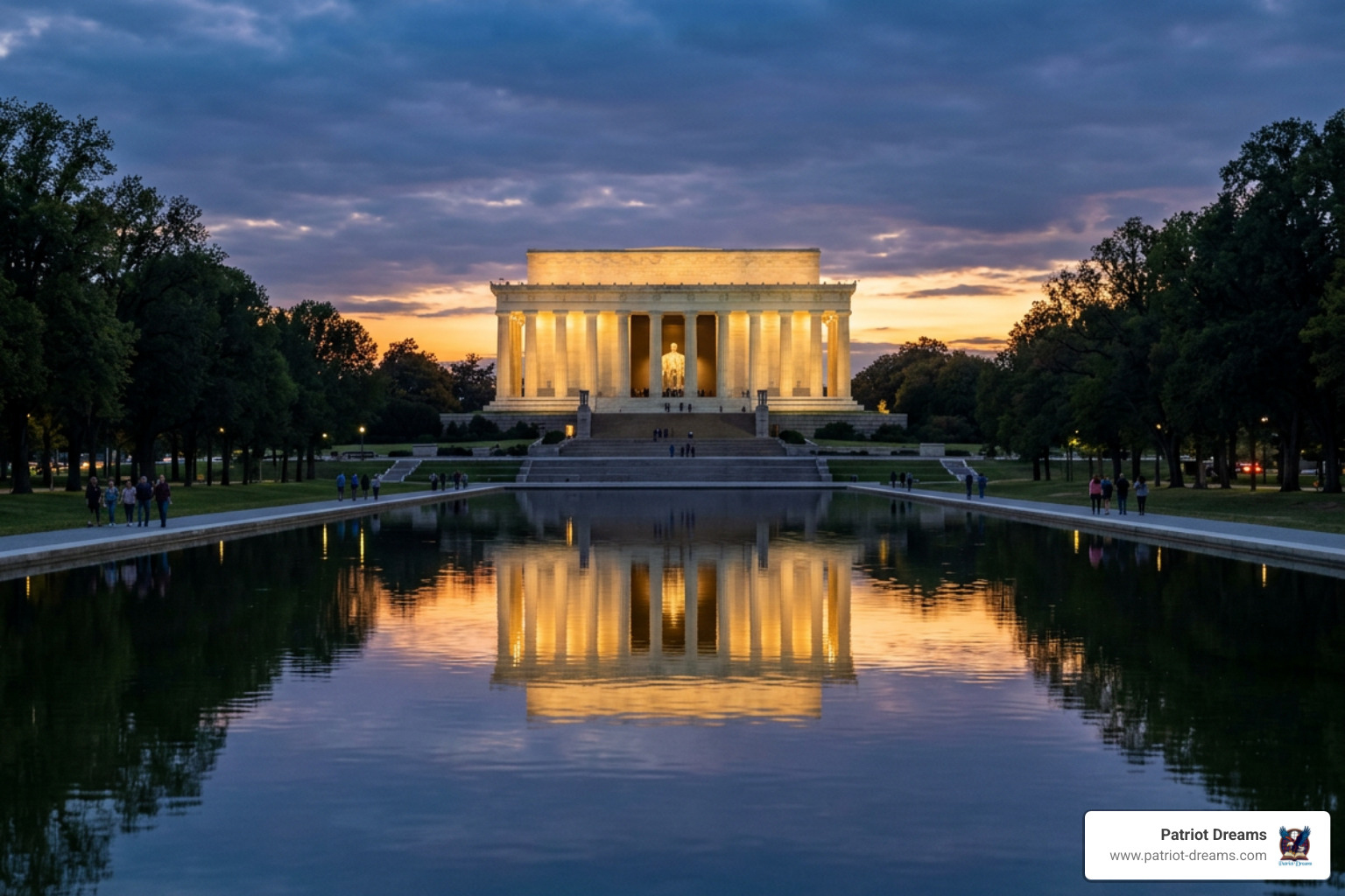 The Lincoln Memorial at dusk, representing enduring American values - famous figures in american history The Lincoln Memorial at dusk, representing enduring American values - famous figures in american history