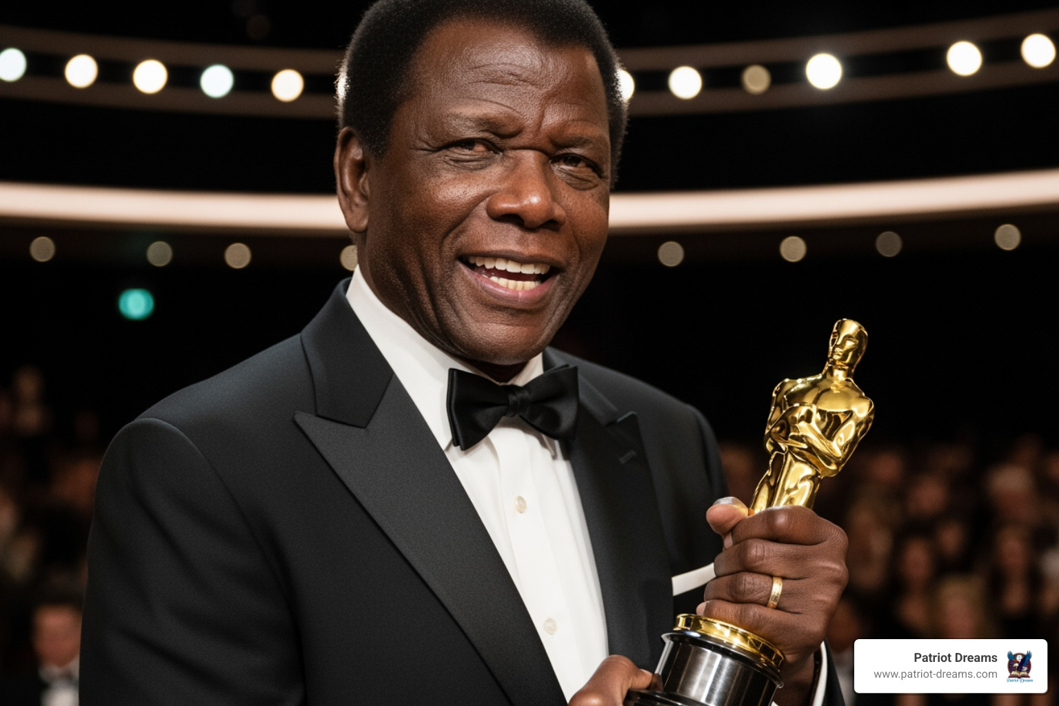 Sidney Poitier holding his Oscar - famous black men Sidney Poitier holding his Oscar - famous black men