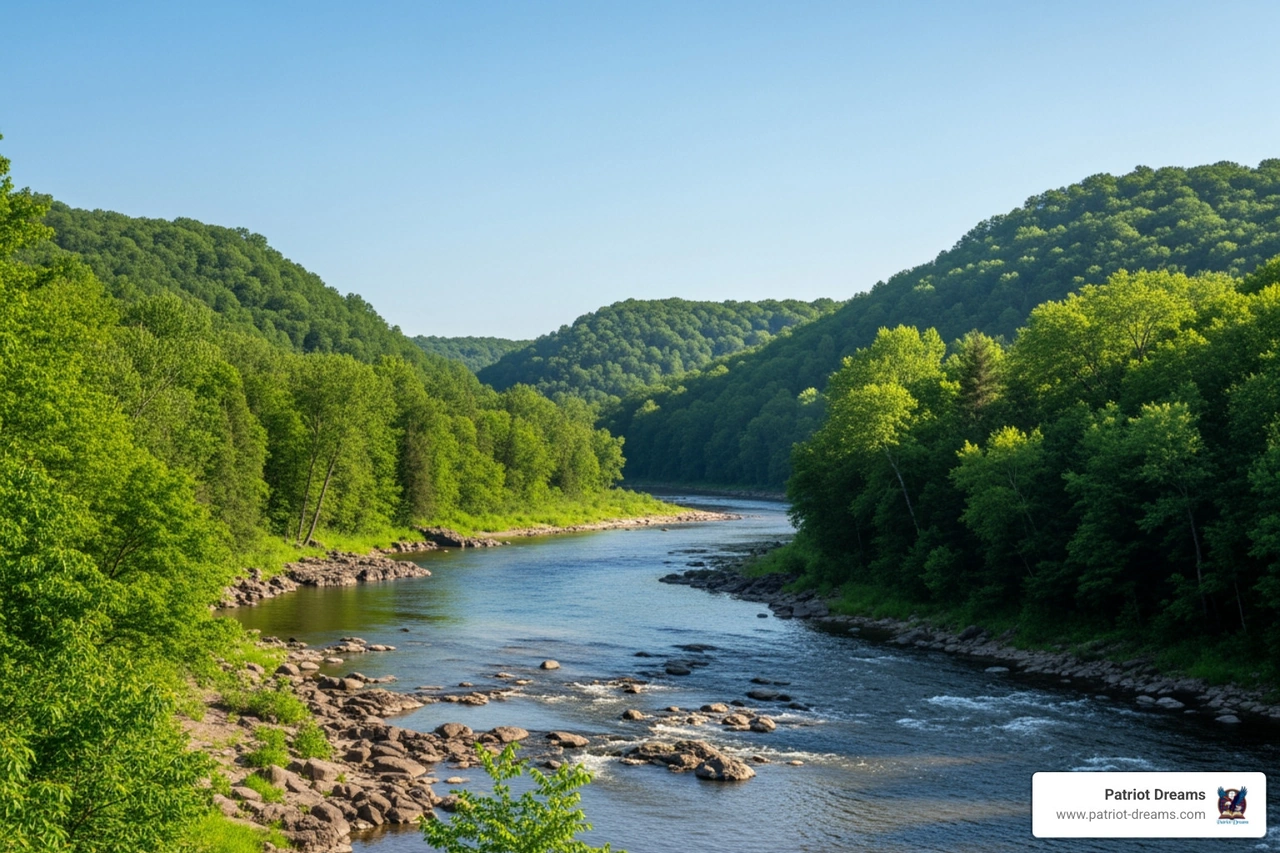 The beautiful Black River landscape in Wisconsin near Mitchell Red Clouds childhood home