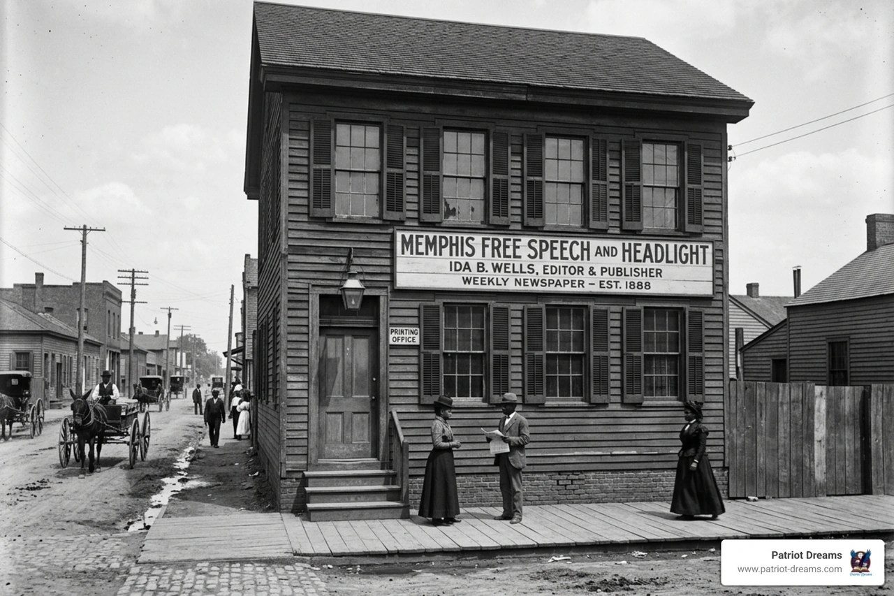 The Memphis Free Speech office historical building where Ida B. Wells wrote her editorials - Ida B Wells journalist The Memphis Free Speech office historical building where Ida B. Wells wrote her editorials - Ida B Wells journalist