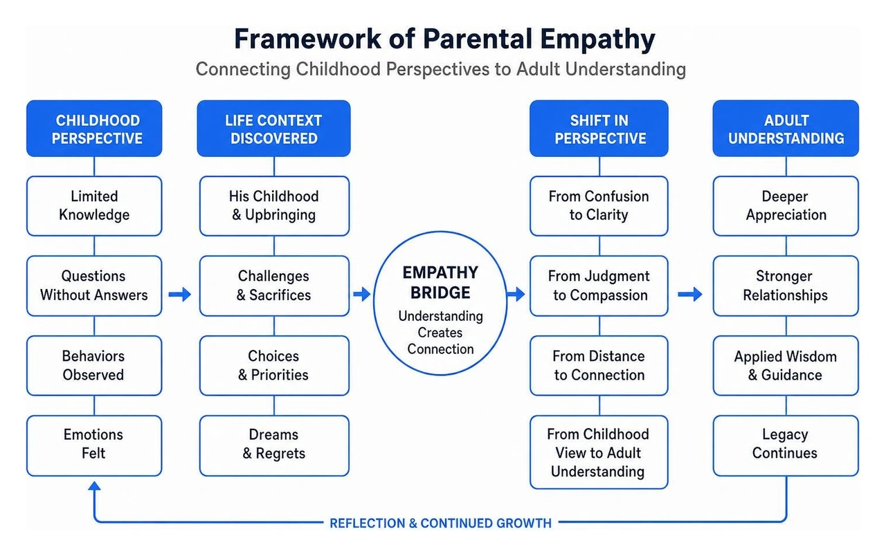 Framework of parental empathy connecting childhood perspectives to adult understanding