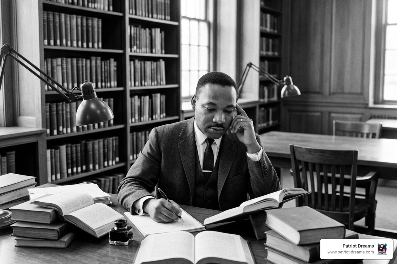 Martin Luther King Jr during his seminary studies Martin Luther King Jr during his seminary studies