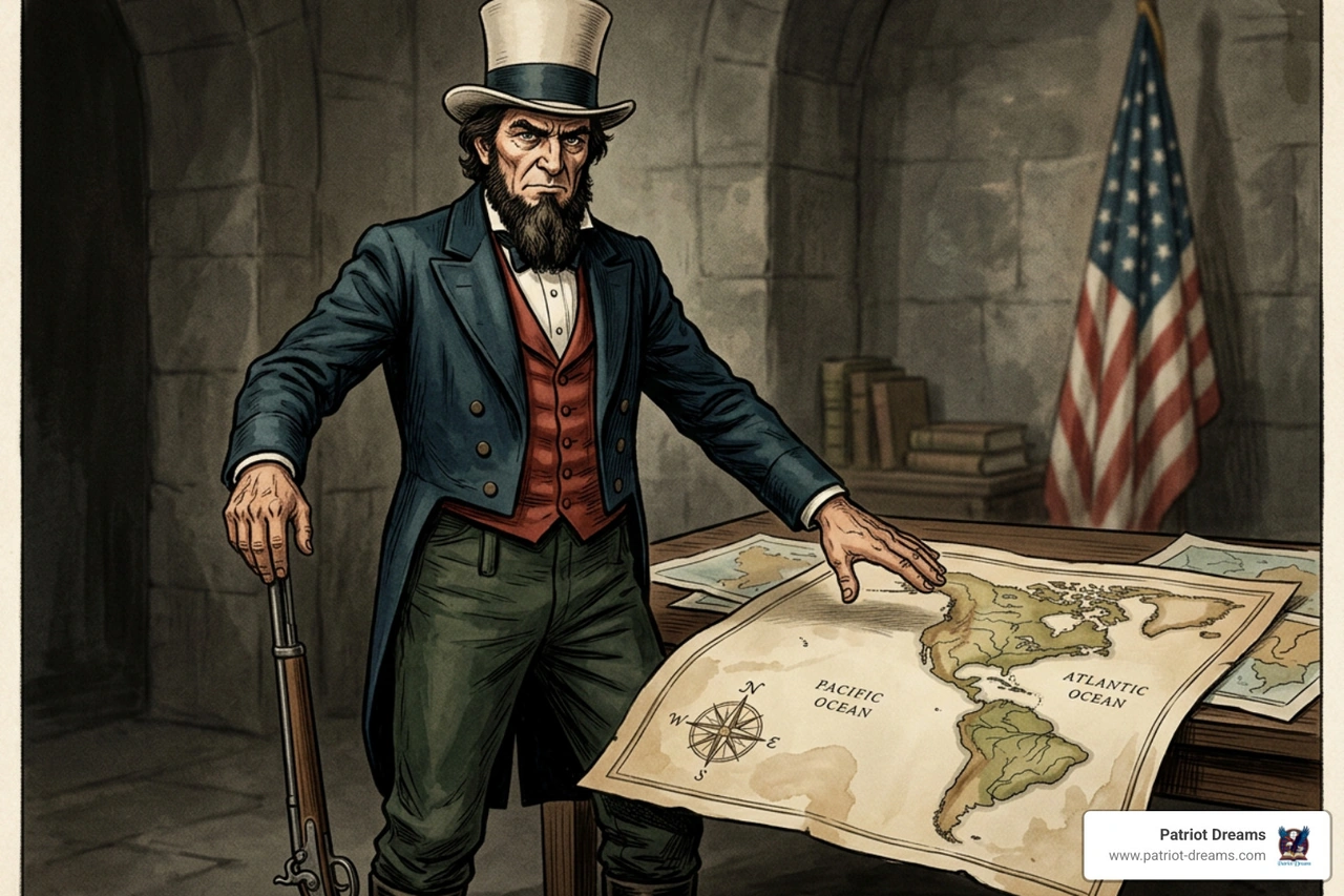 Uncle Sam guarding the Western Hemisphere Uncle Sam guarding the Western Hemisphere