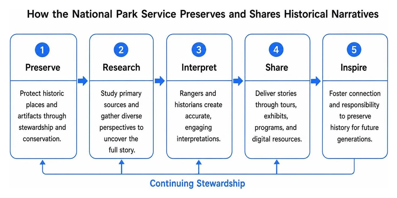 diagram showing how the National Park Service preserves and shares historical narratives diagram showing how the National Park Service preserves and shares historical narratives
