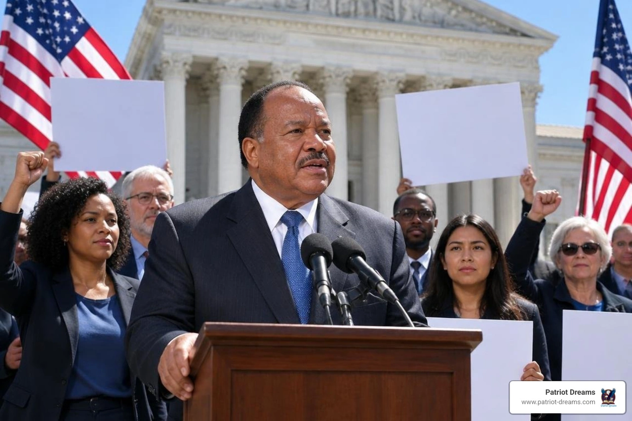 Martin Luther King III and advocates gathering for voting rights