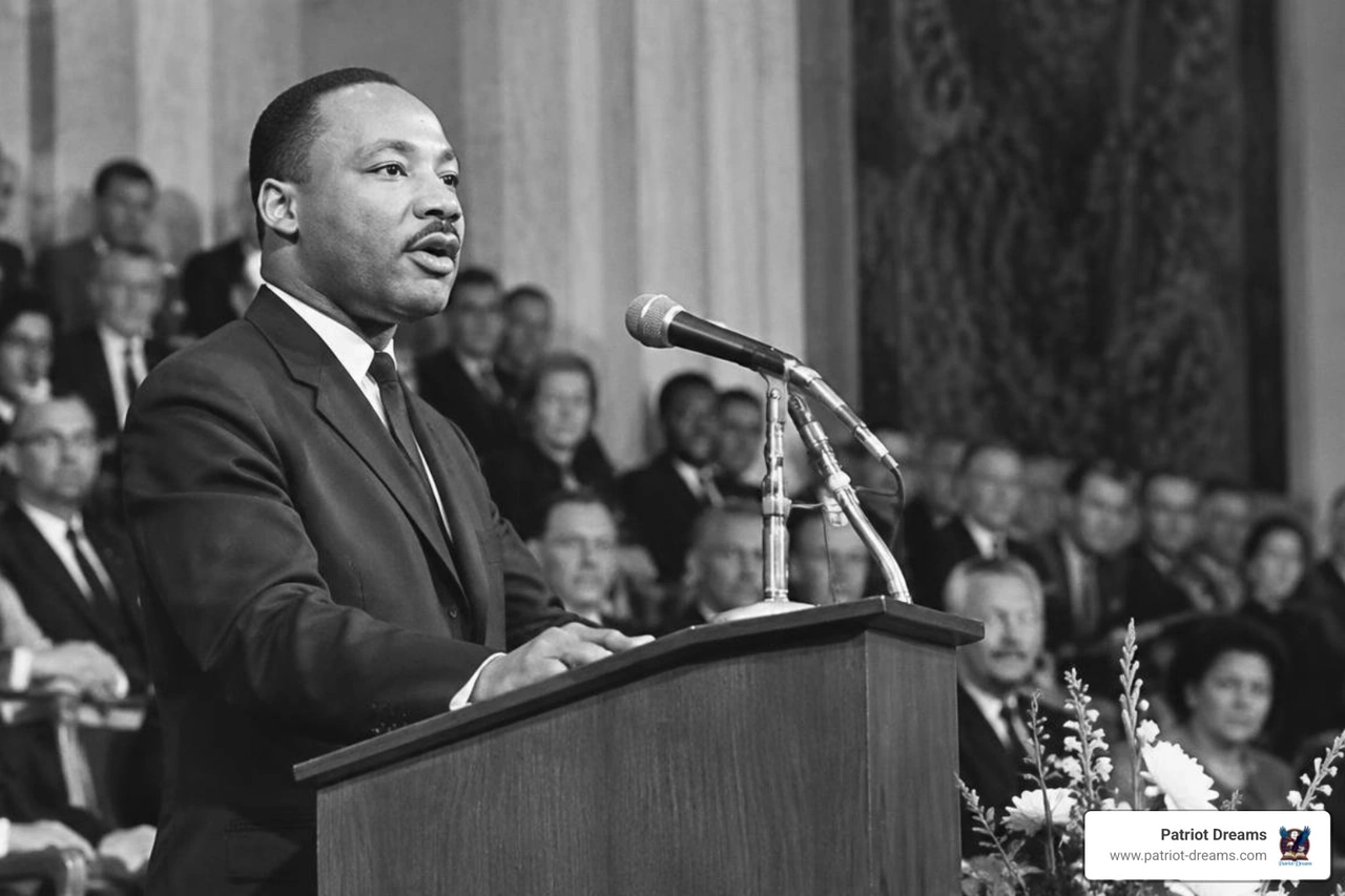 Martin Luther King Jr. delivering his Nobel lecture in Oslo Martin Luther King Jr. delivering his Nobel lecture in Oslo