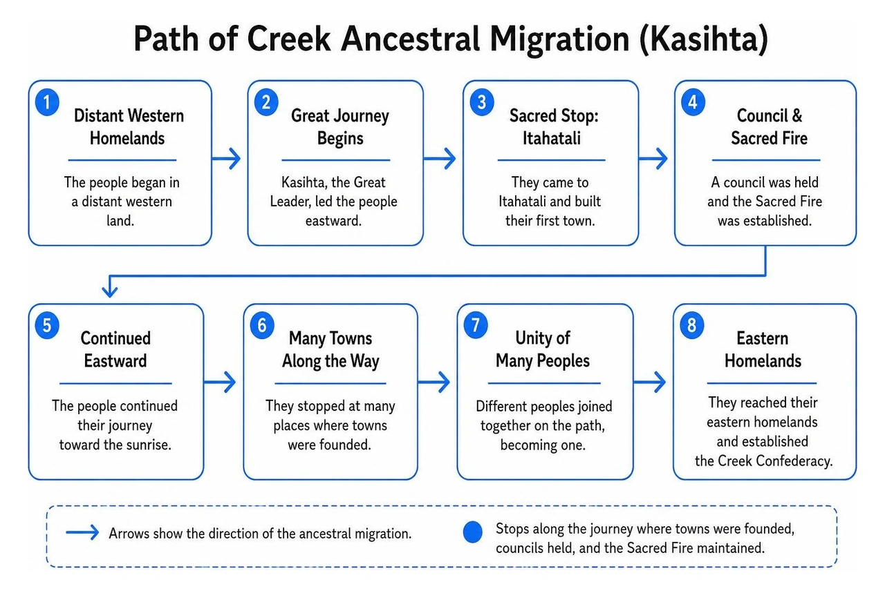 Path of Creek ancestral migration Path of Creek ancestral migration