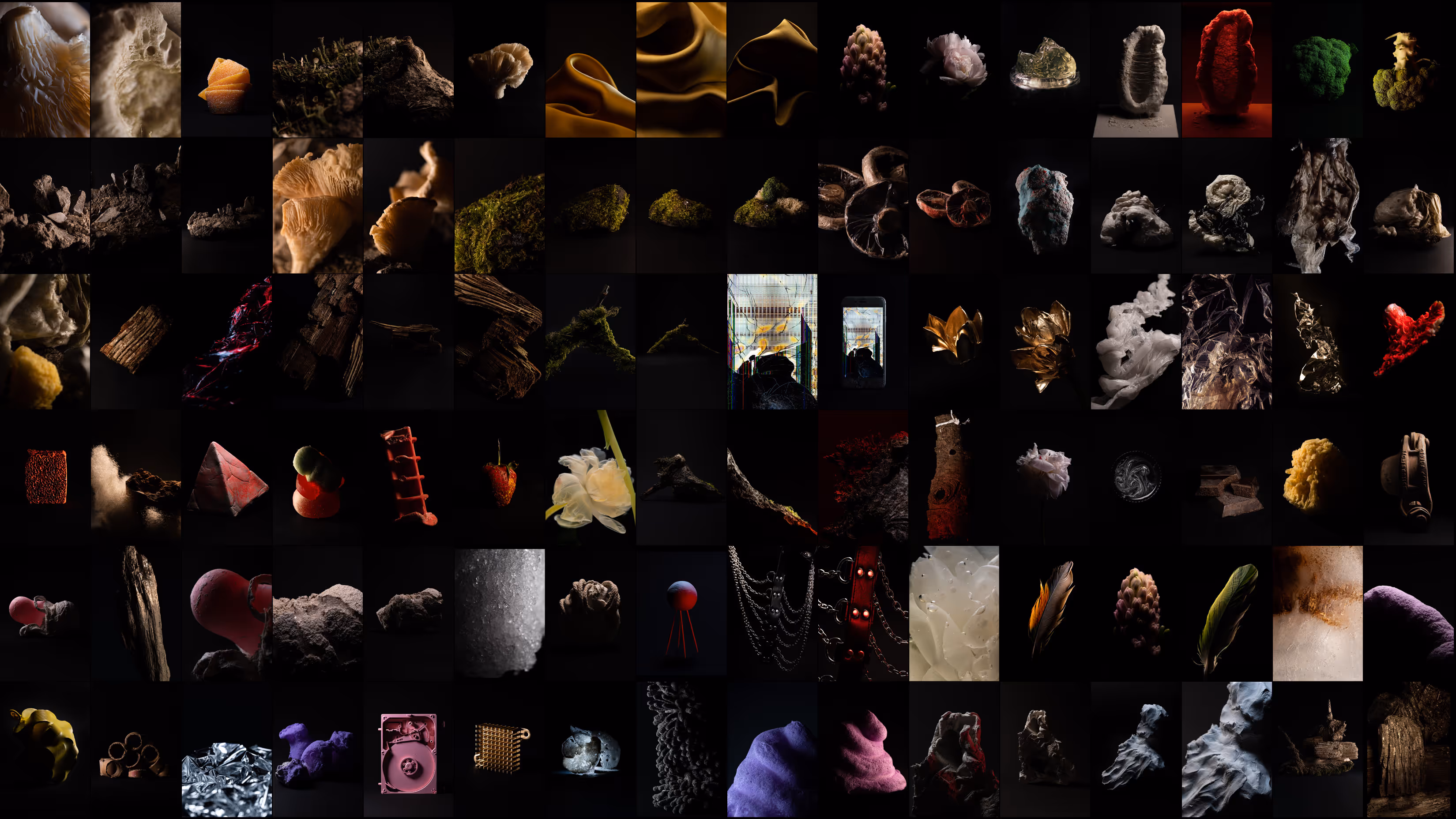 The full suite of Image generations and photographic texture explorations as part of Seventeen's annual self-initiated project.