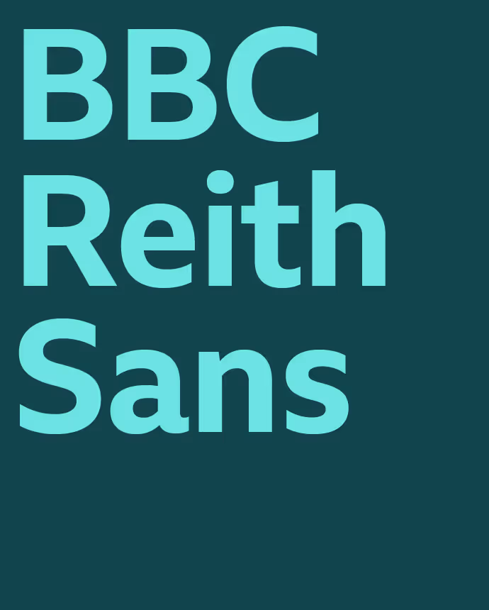An asset showcasing the font used in the BBC Nordic branding system