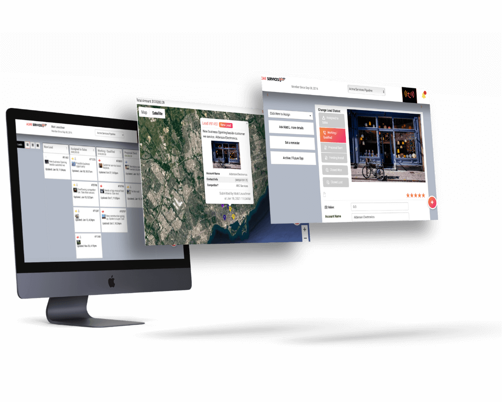 Dynamic view of the lead capture app in action on the dashboard