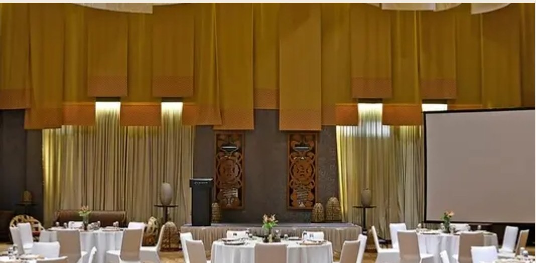 The Coral function room at Crimson Resort, set for the cohort