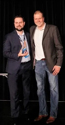 Eliot Ahdoot receiving Intel 2022 Partner of the year award