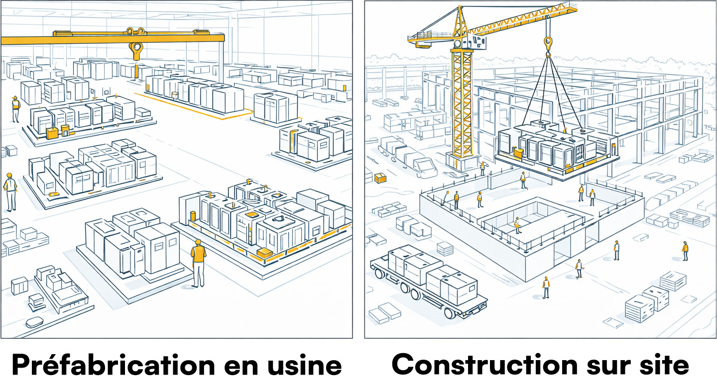Préfabrication pour centre de données