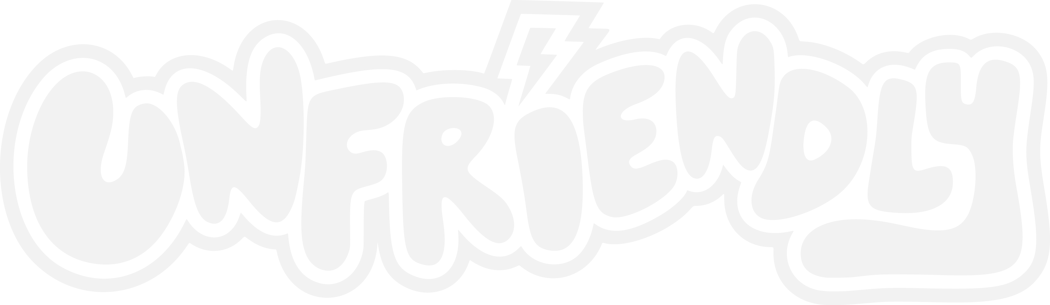 UNFRIENDLY logo in playful white bubble lettering with rounded, cartoon-style font