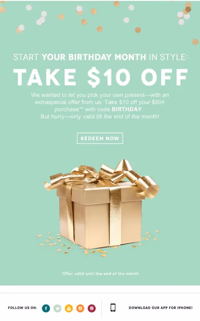birthday email campaign