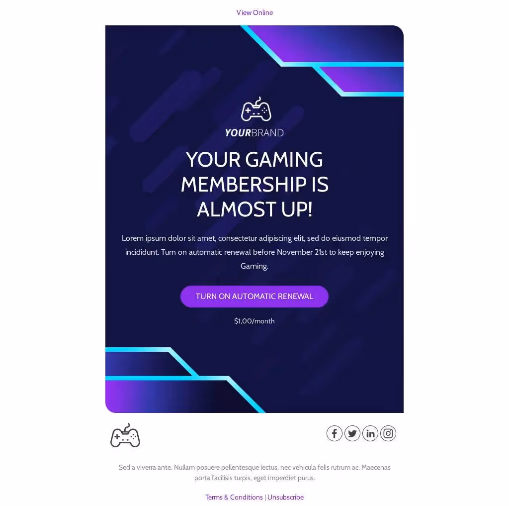 simple membership renewal email template