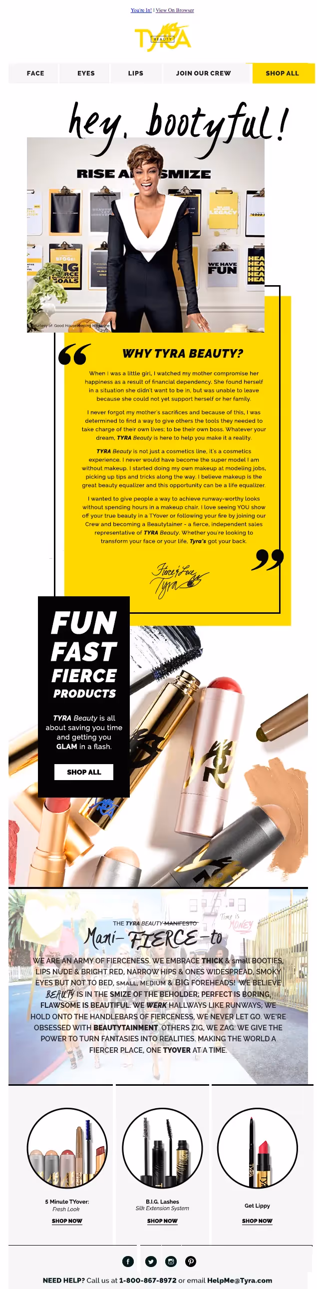 tyra beauty celebrity email newsletters