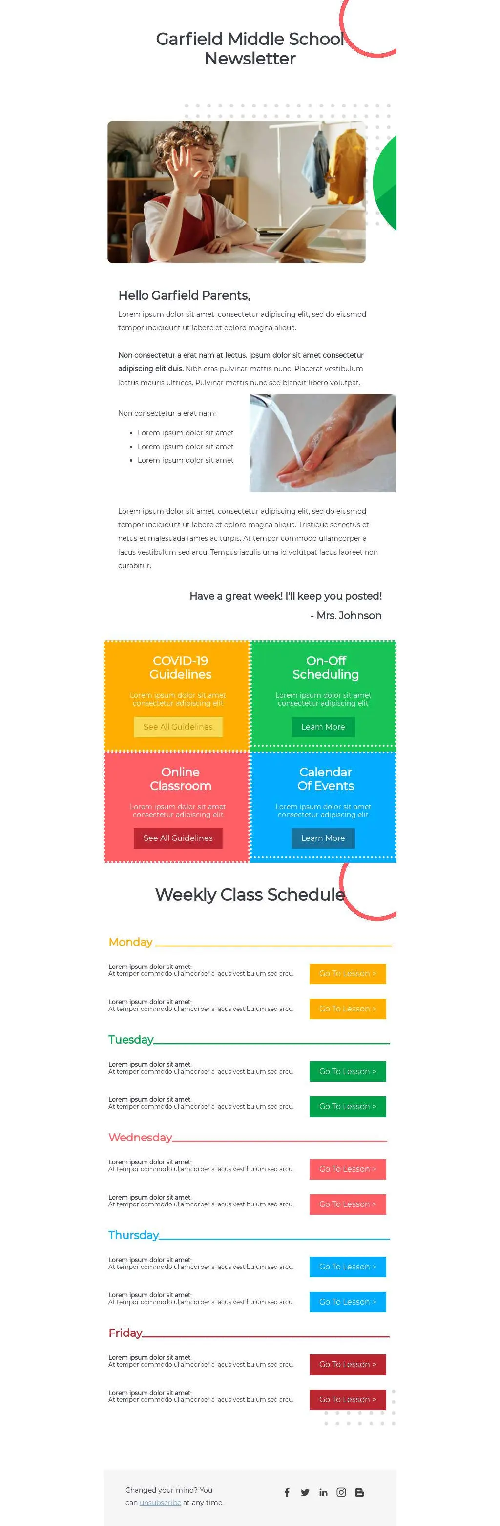 Newsletter layout template example