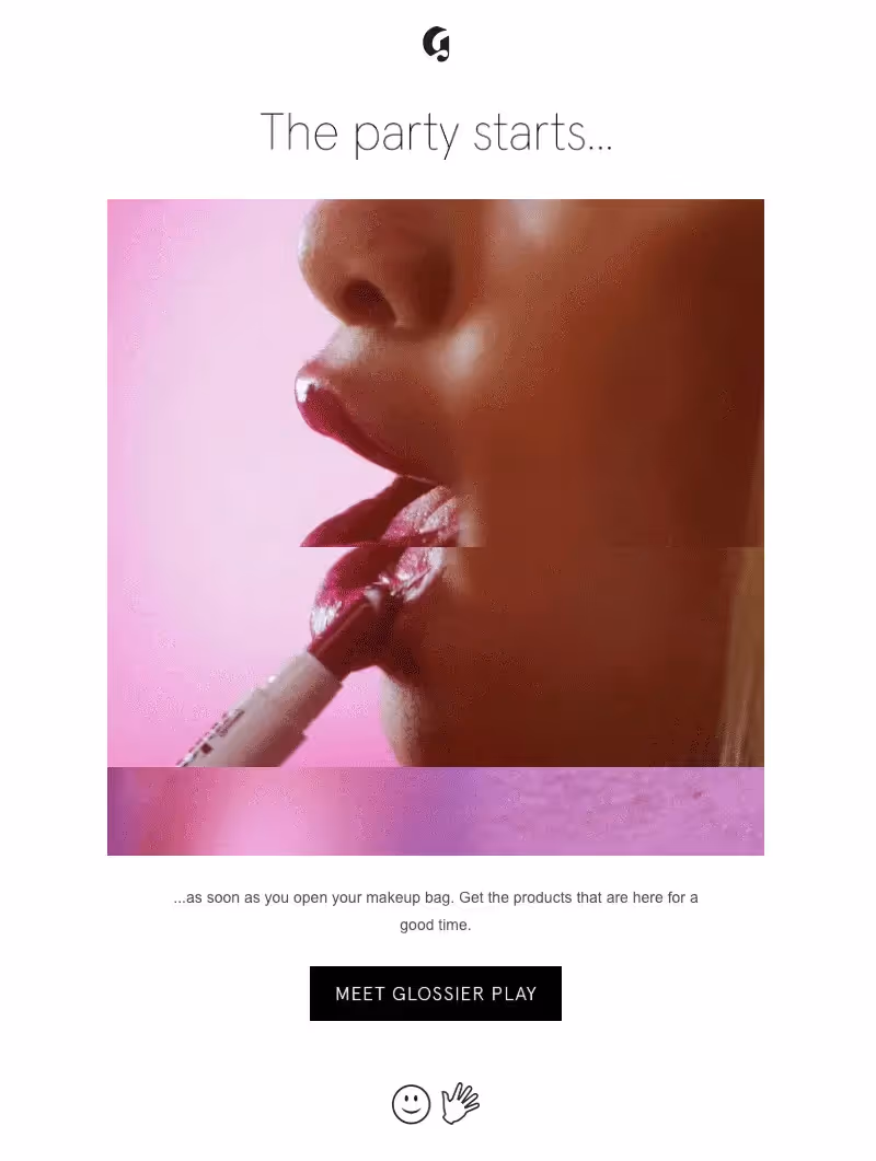 Minimalist email marketing from Glossier