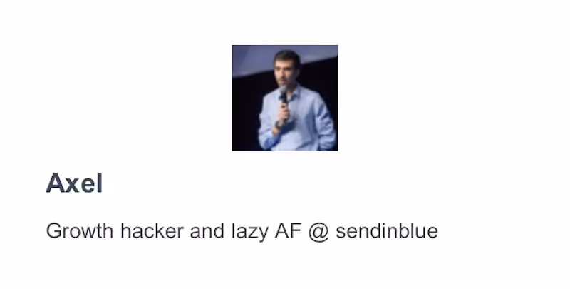 Email signature example with humor from Sendinblue