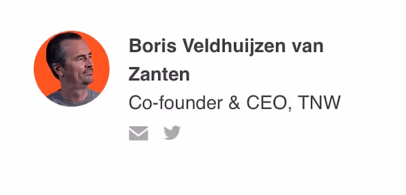 Email signature with social media links example from Boris