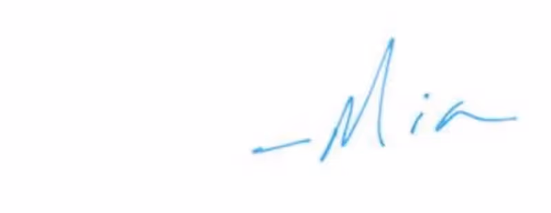 Handwritten signature used in an email from CoSchedule