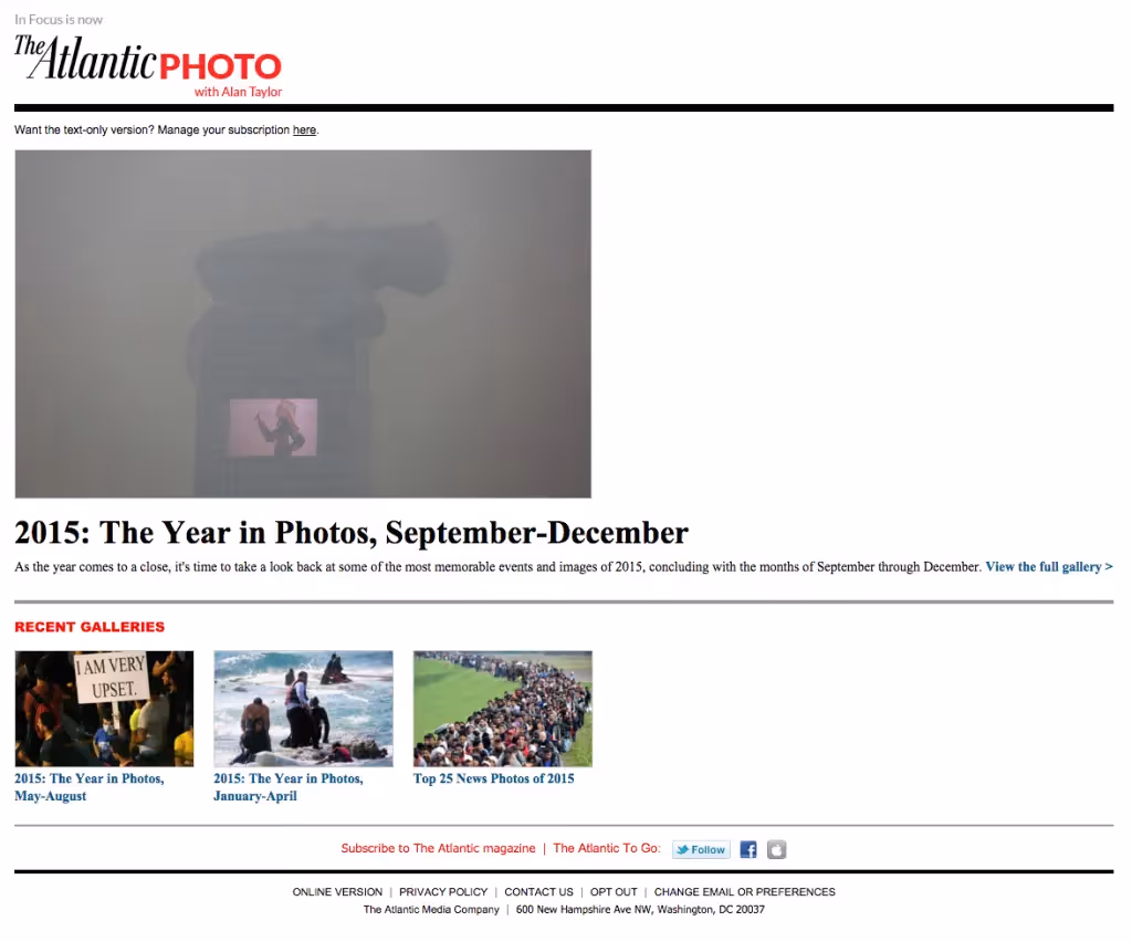 The Atlantic email with horizontal line dividers
