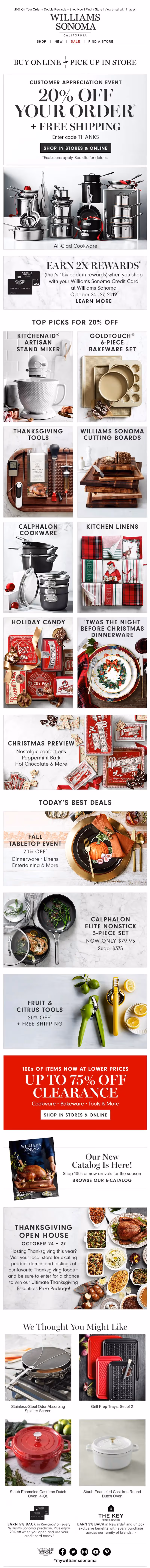 Get to Know Your Customers Day customer appreciation email from Williams Sonoma